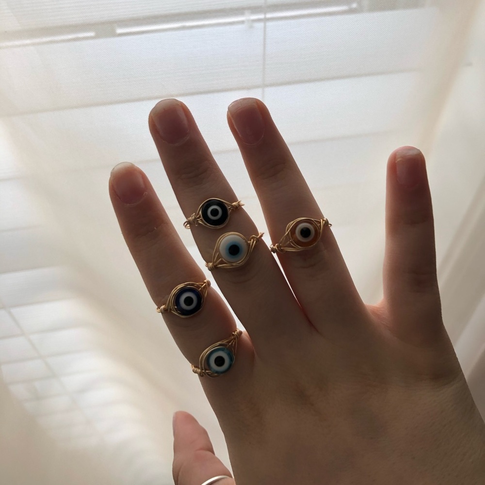 COLORFUL EVIL EYE RINGS! SWIPE➡️/READ BELOW⬇️ - Picture 5 of 6
